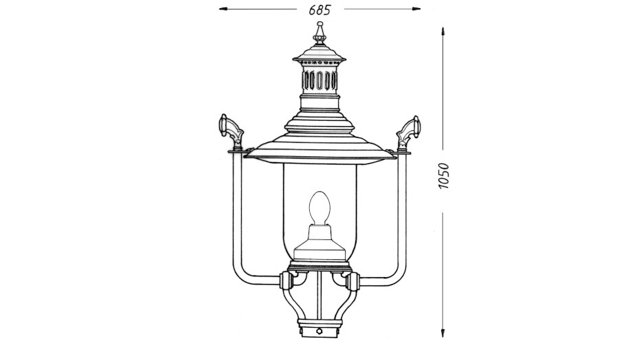 historische leuchte thl-302 zeichnung